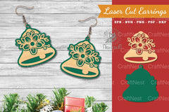 Elegant Bell Laser Cut Flower Earrings - Jewelry Design - CraftNest - Digital Crafting and Art