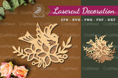 Floral Bird Laser Cut Decoration Clipart Bundle - CraftNest - Digital Crafting and Art