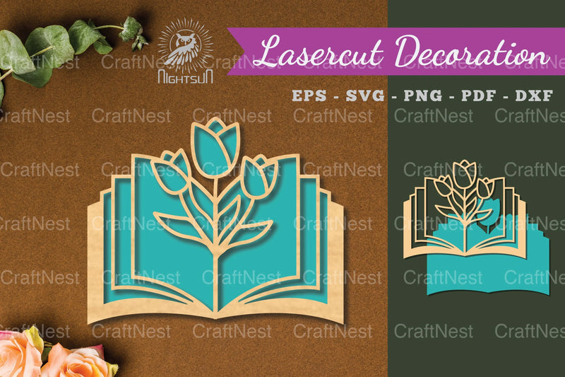 Flowers Book Laser Cut Decoration Clipart Bundle - CraftNest - Digital Crafting and Art