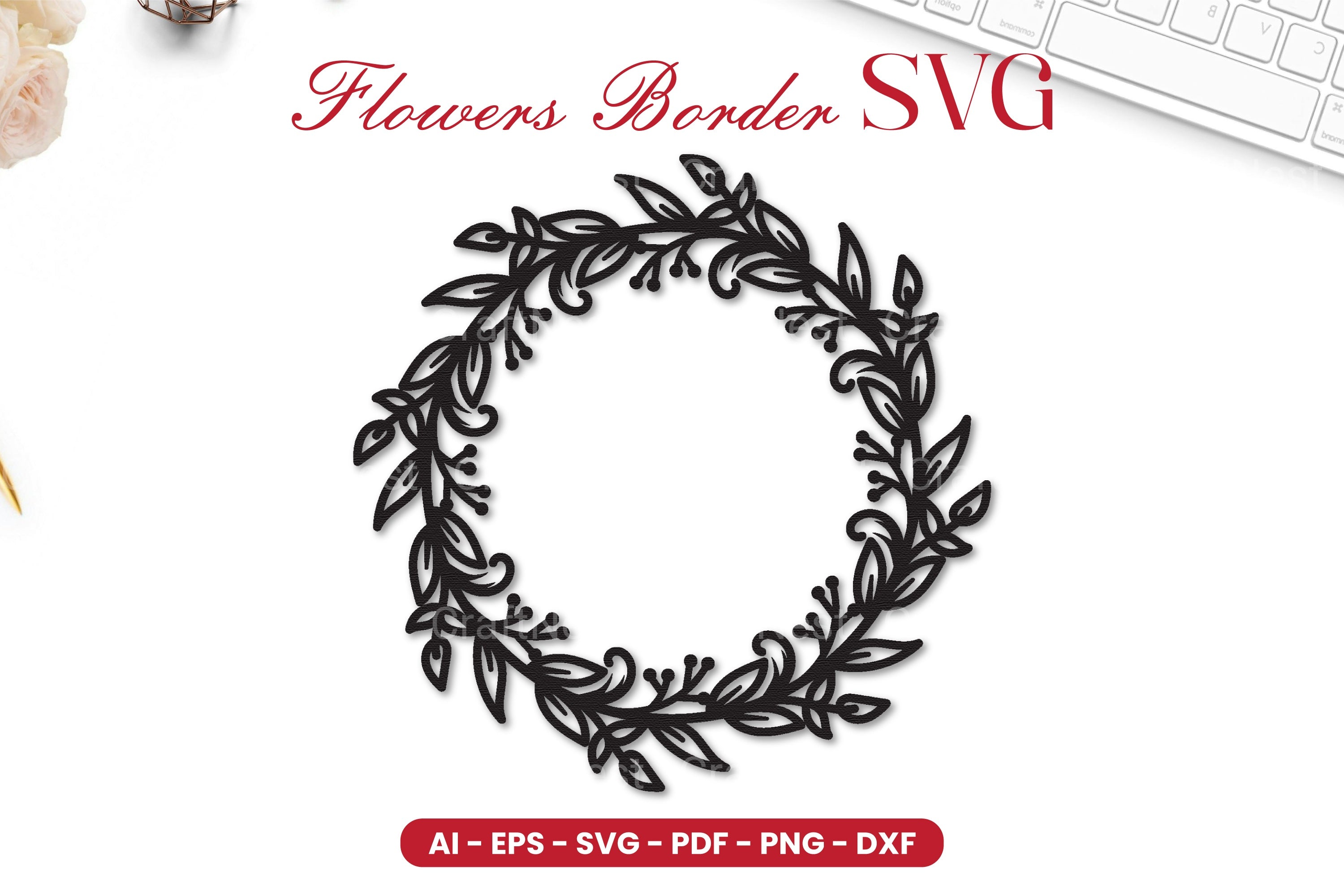 Flowers Border SVG Clipart Bundle