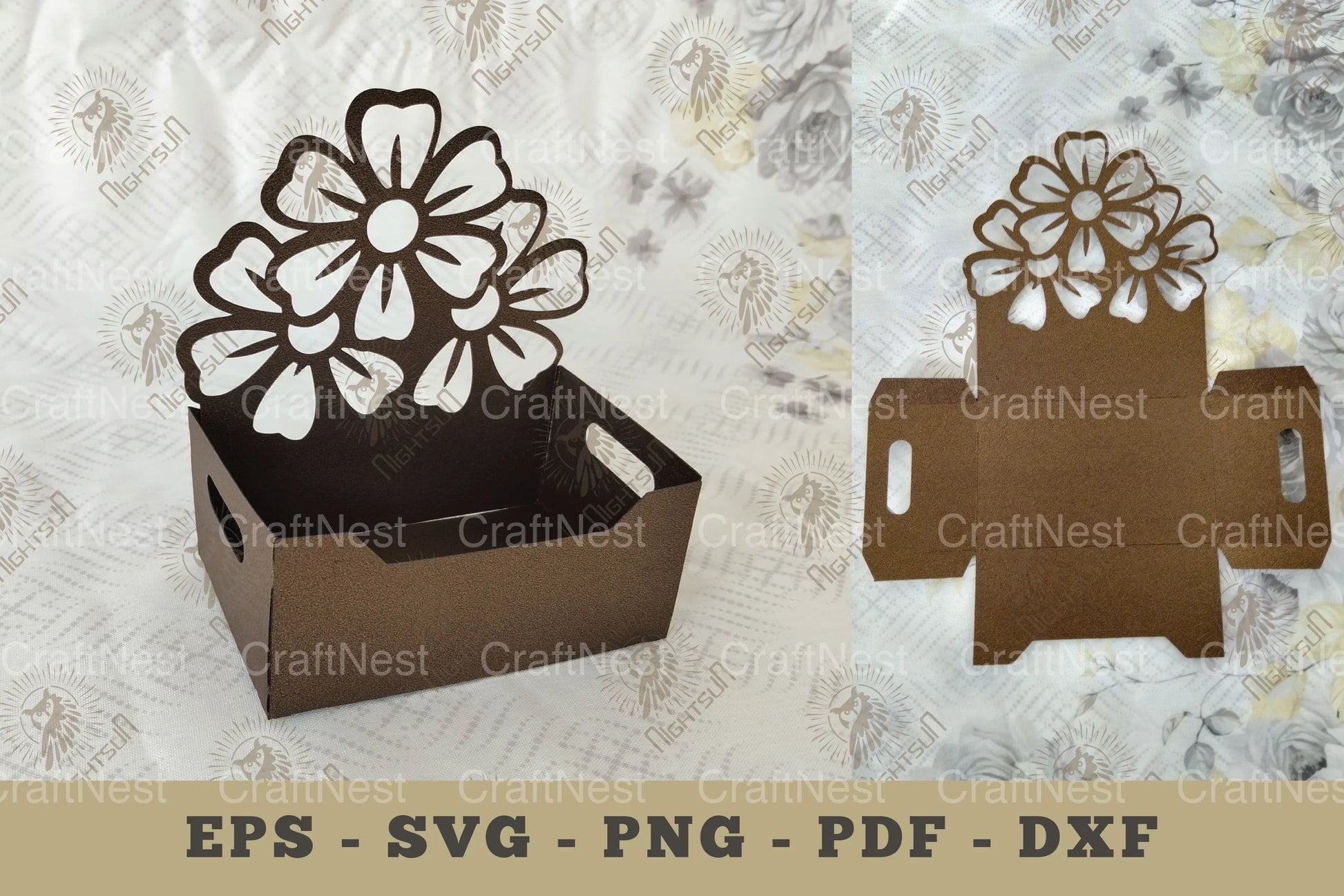 Flowers Box Display Papercut Craft Bundle - CraftNest - Digital Crafting and Art