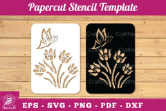 Butterfly Flowers Papercut Stencil Clipart Bundle - CraftNest - Digital Crafting and Art
