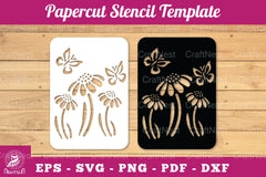 Butterfly Flowers Papercut Stencil Clipart Bundle - CraftNest - Digital Crafting and Art