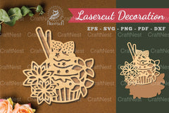 Flowers Cake Laser Cut Decoration Clipart Bundle - CraftNest - Digital Crafting and Art