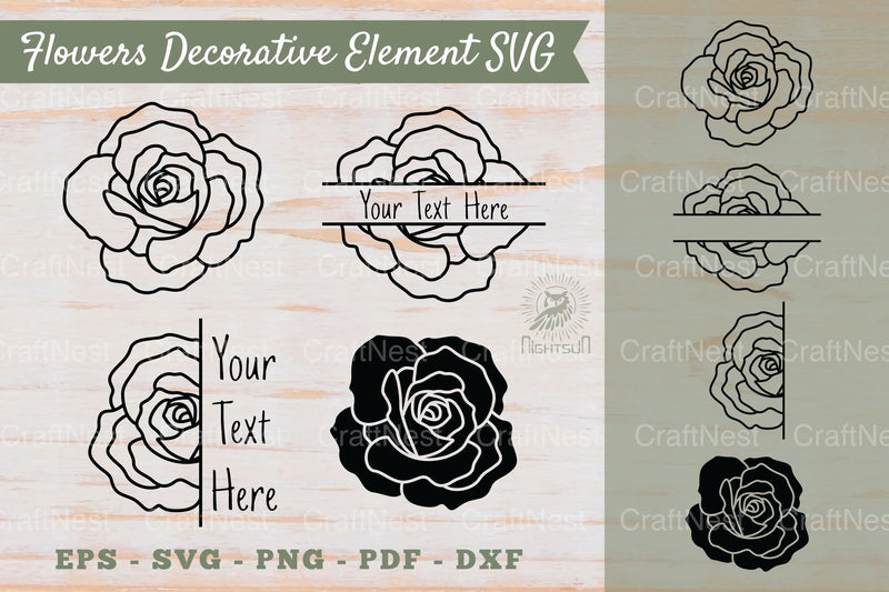 Flowers Decorative Element & Border Clipart Bundle - CraftNest - Digital Crafting and Art