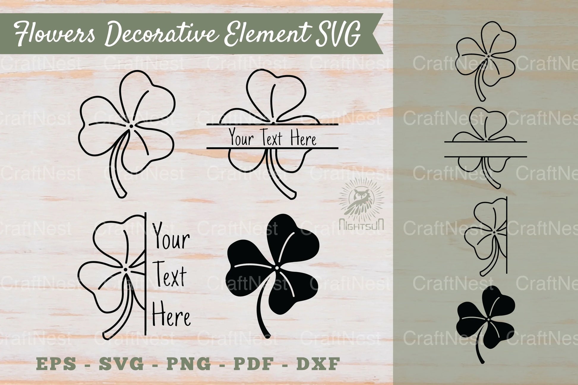 Flowers Decorative Element & Border Monogram Clipart Bundle - CraftNest - Digital Crafting and Art