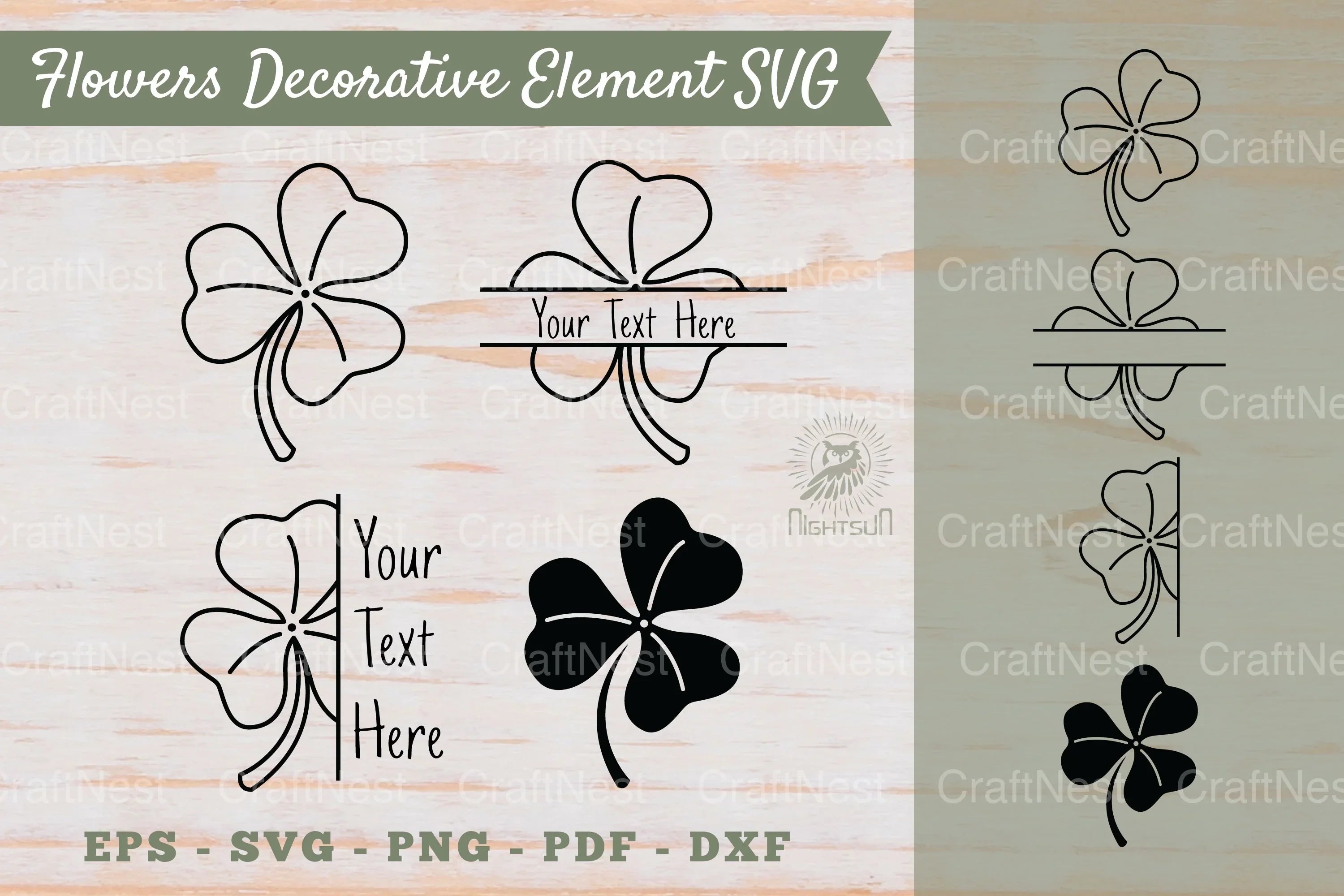 Flowers Decorative Element & Border Monogram Clipart Bundle - CraftNest - Digital Crafting and Art