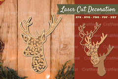 3D Flowers Deer Lasercut Decoration Clipart Bundle - CraftNest - Digital Crafting and Art