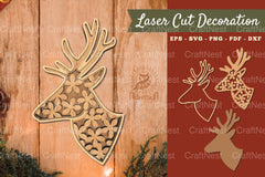 3D Deer Flowers Lasercut Decoration Clipart Bundle - CraftNest - Digital Crafting and Art