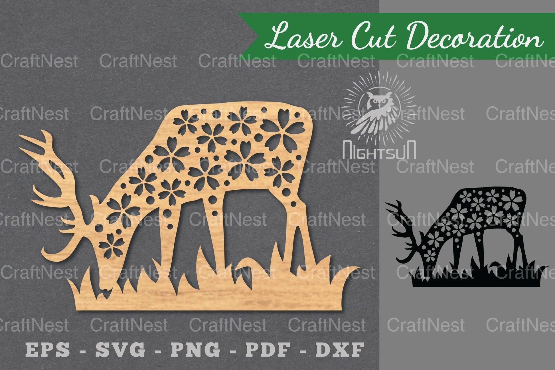 Flowers Deer Lasercut Decoration Bundle - CraftNest - Digital Crafting and Art