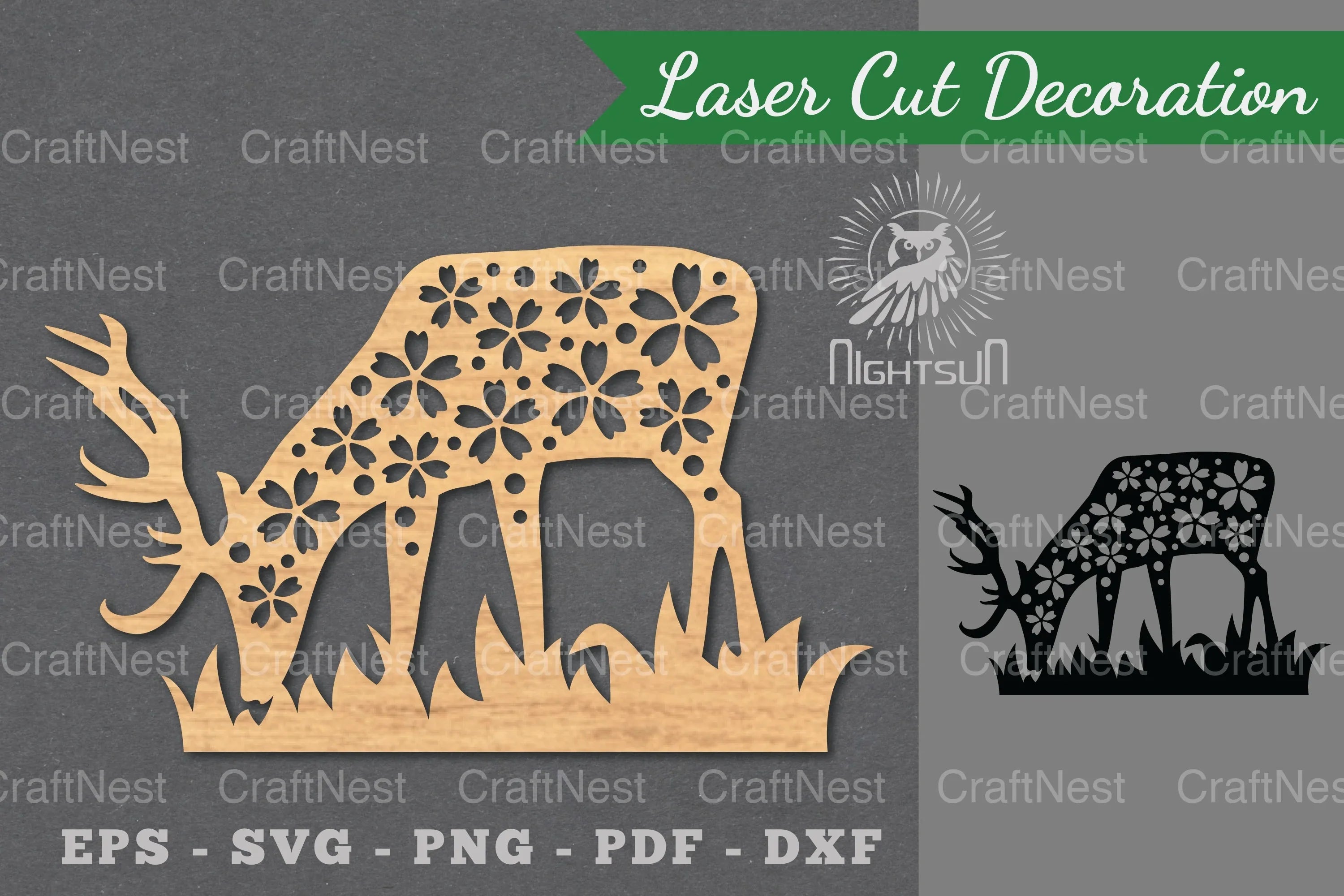 Flowers Deer Lasercut Decoration Bundle - CraftNest - Digital Crafting and Art