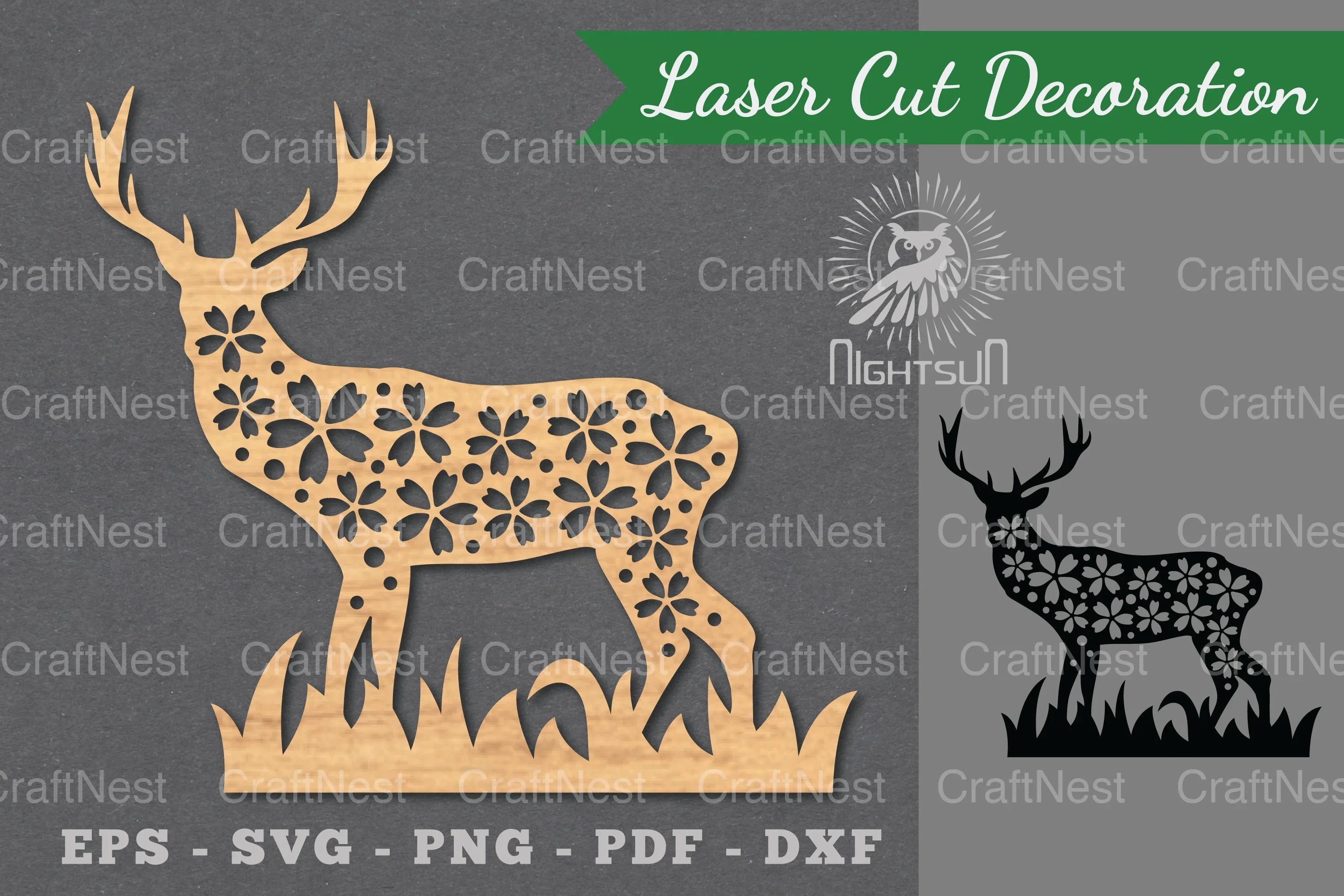Flowers Deer Laser Cut Decoration Clipart Bundle - CraftNest - Digital Crafting and Art
