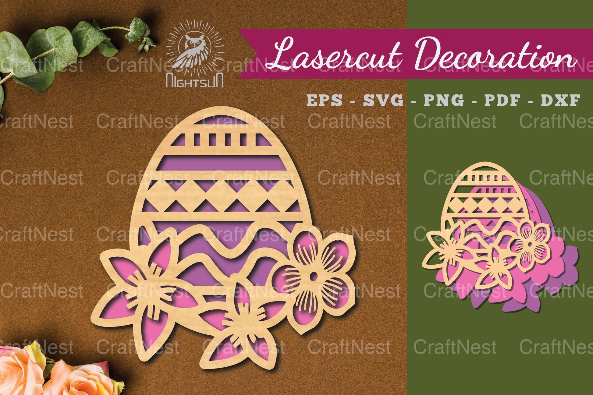 Laser Cut Flower Egg Decoration Clipart Bundle - CraftNest - Digital Crafting and Art