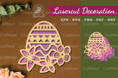 Laser Cut Flower Egg Decoration Clipart Bundle - CraftNest - Digital Crafting and Art