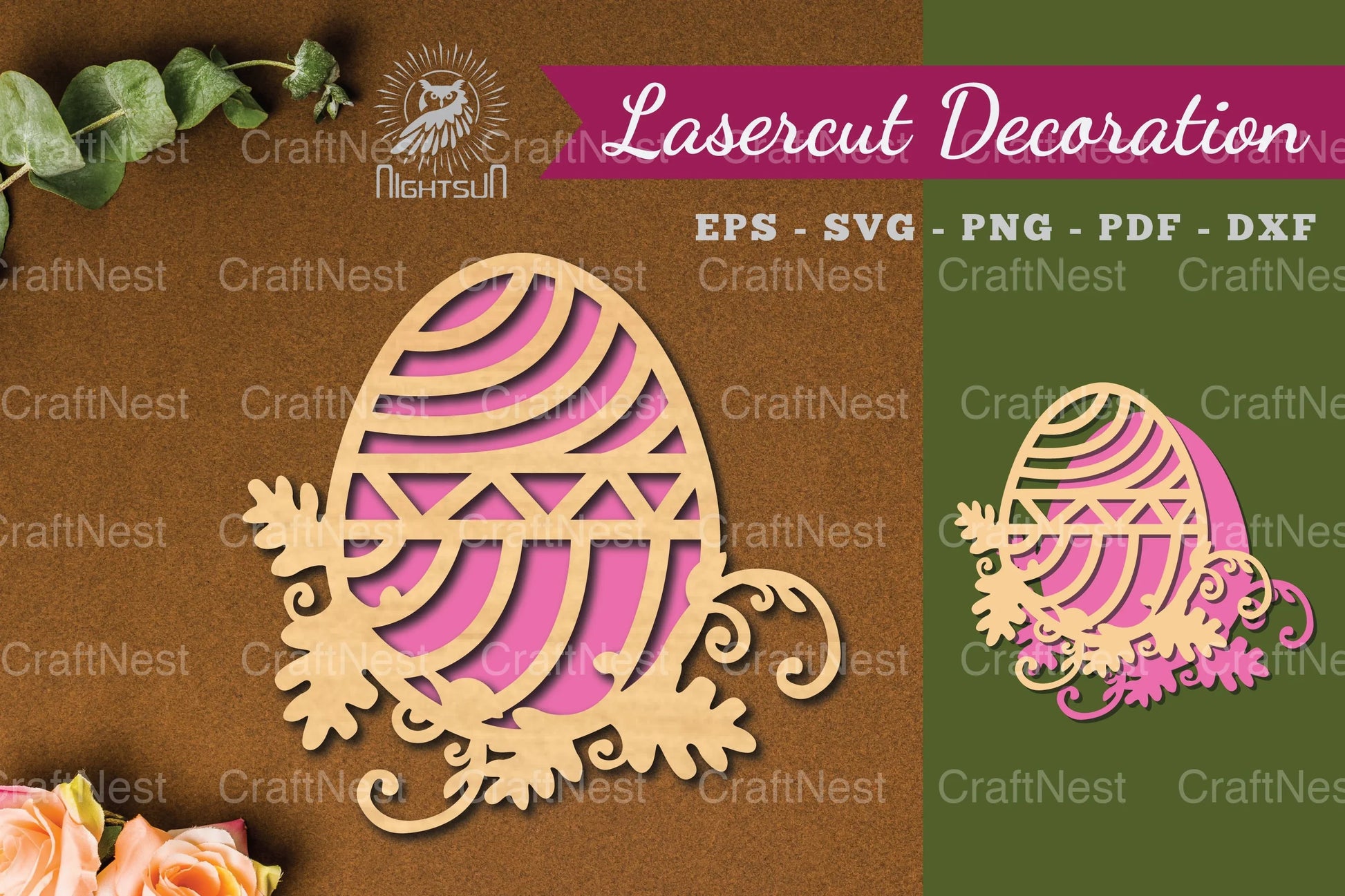 Laser Cut Flower Egg Decoration Clipart Bundle - CraftNest - Digital Crafting and Art