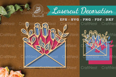 Laser Cut Flower Envelope Decoration Clipart Bundle - CraftNest - Digital Crafting and Art