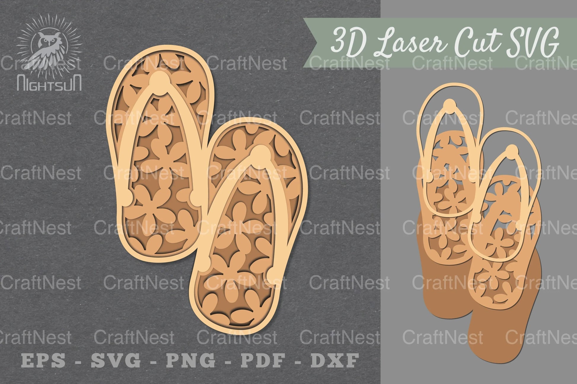 Flowers Flip Flop Lasercut Decoration Clipart Bundle - CraftNest - Digital Crafting and Art