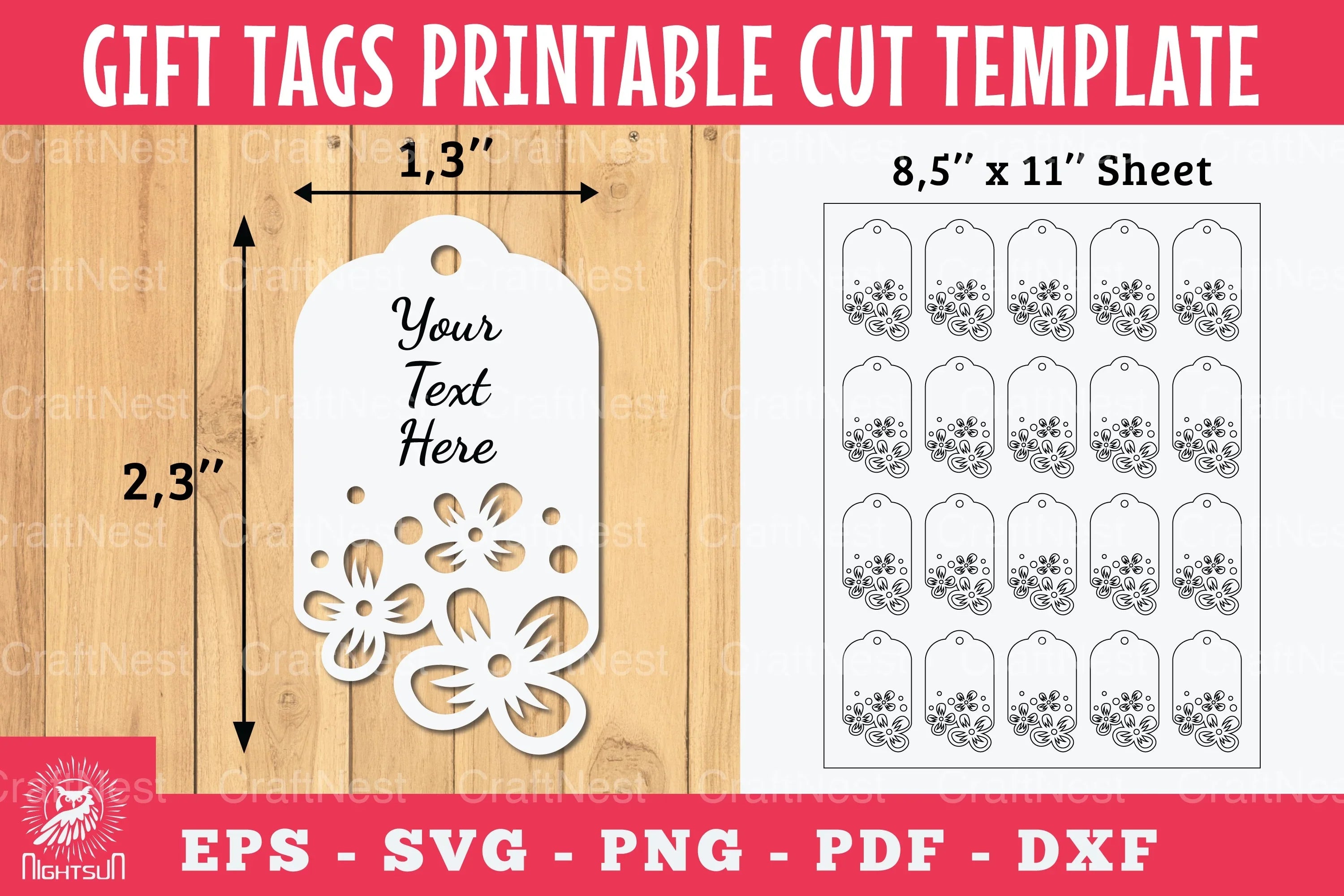 Printable Flowers Gift Tags Template Bundle - CraftNest - Digital Crafting and Art
