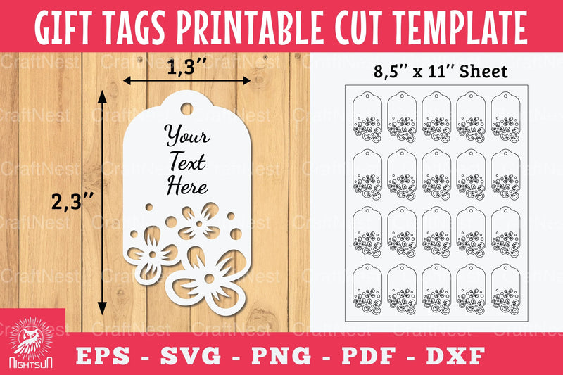 Printable Flowers Gift Tags Template Bundle - CraftNest - Digital Crafting and Art
