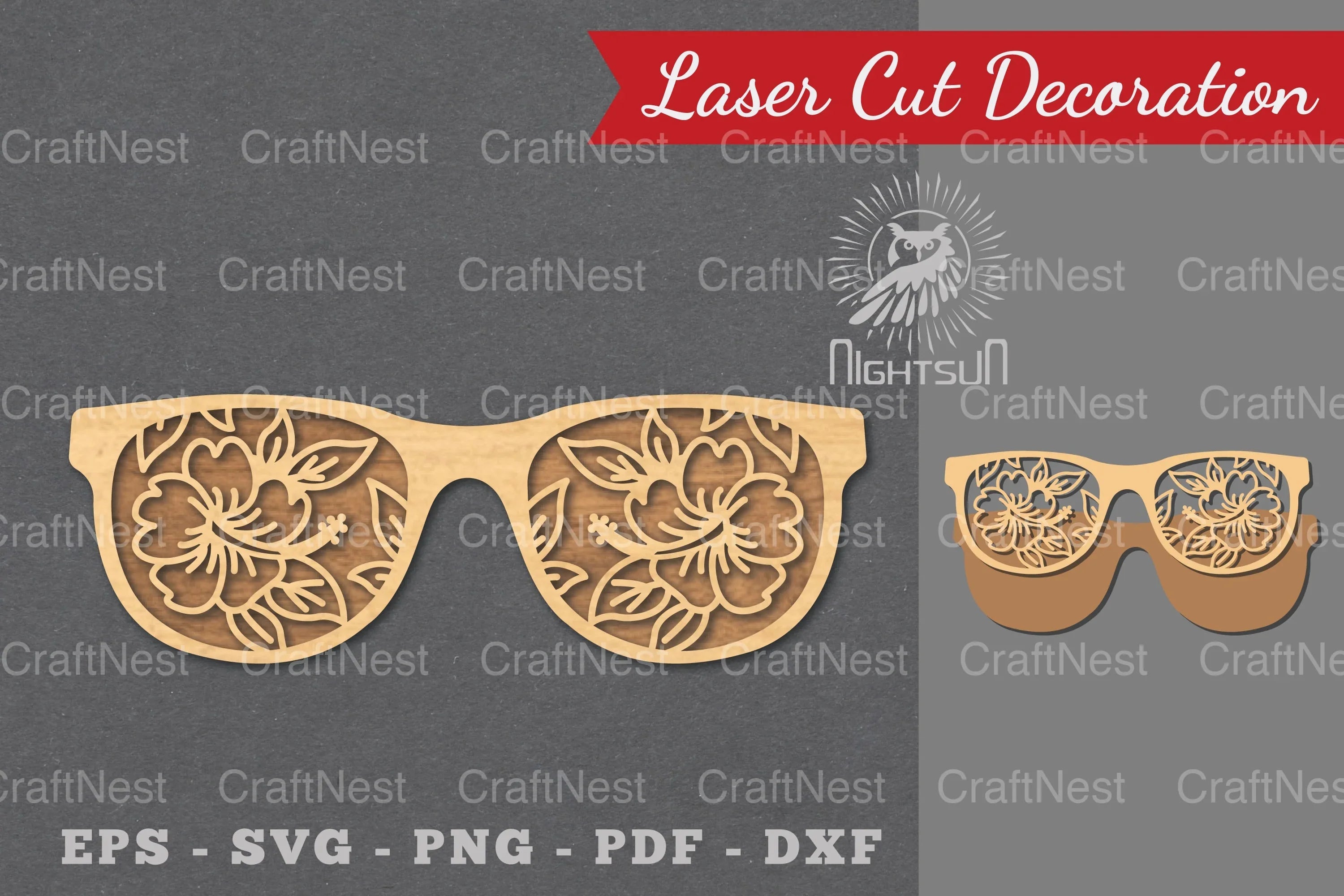 Laser Cut Flower Glasses Decoration Clipart Bundle - CraftNest - Digital Crafting and Art