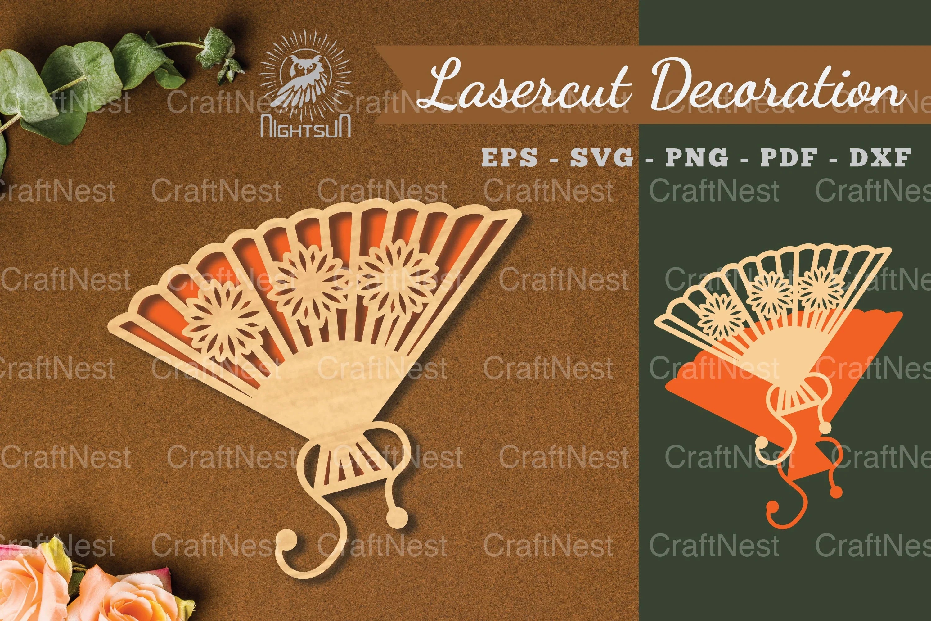 Laser Cut Flowers Hand Fan Decoration Clipart Bundle - CraftNest - Digital Crafting and Art