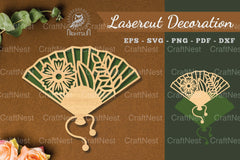 Laser Cut Flowers Hand Fan Decoration Clipart Bundle - CraftNest - Digital Crafting and Art