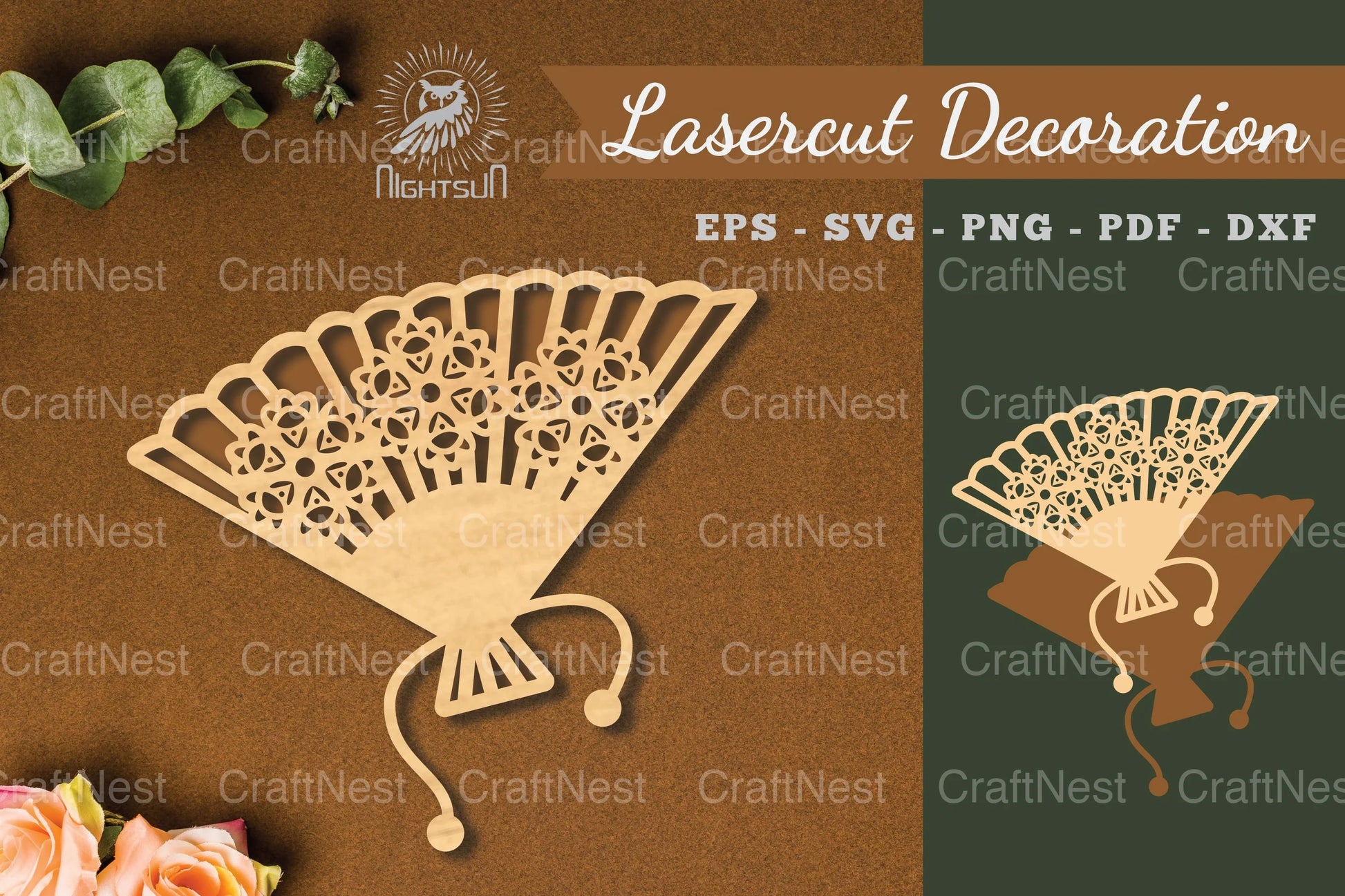Laser Cut Flower Hand Fan Decoration Clipart Bundle - CraftNest - Digital Crafting and Art