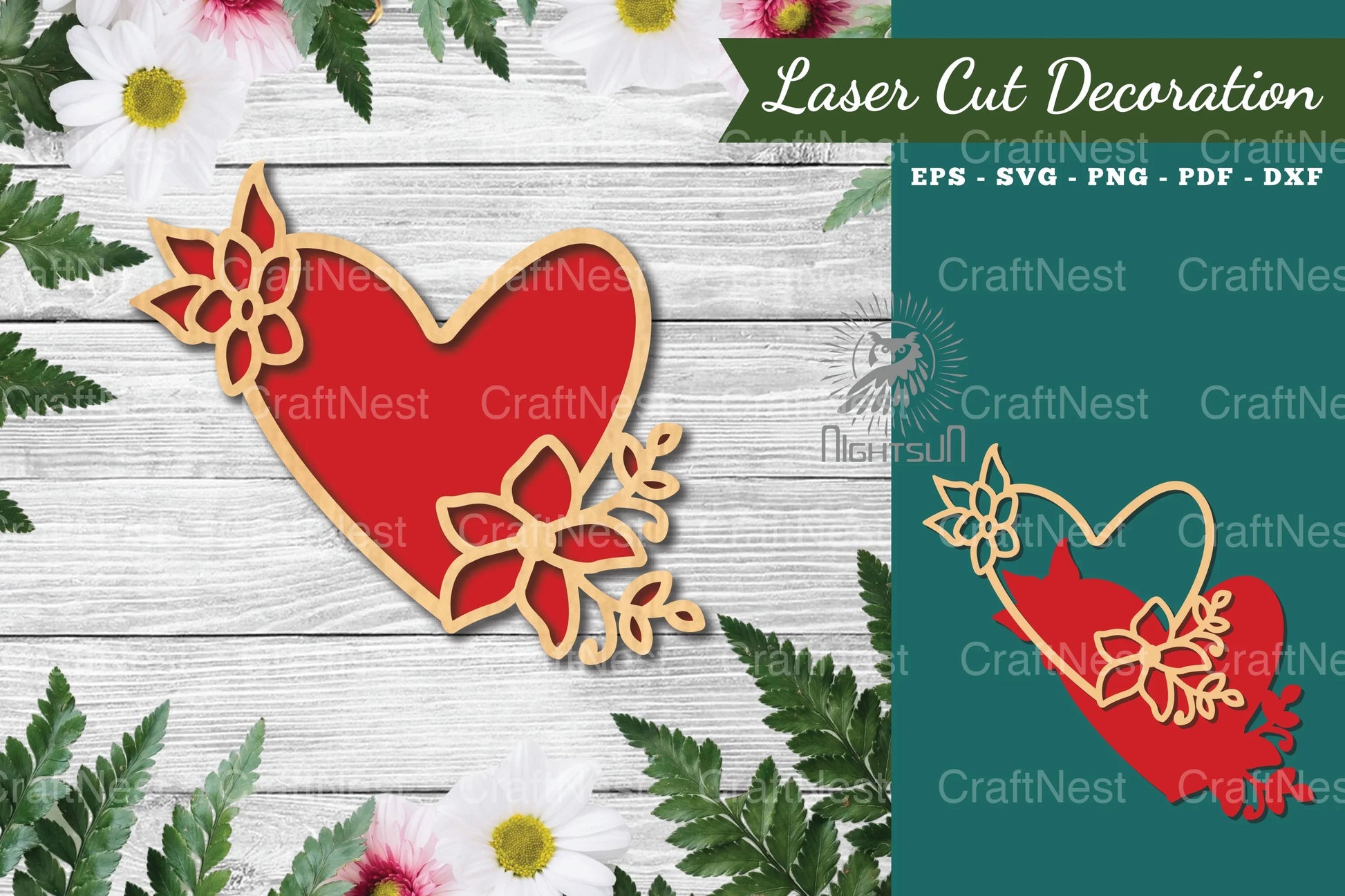 Heart Laser Cut Flowers Decoration Clipart Bundle - CraftNest - Digital Crafting and Art