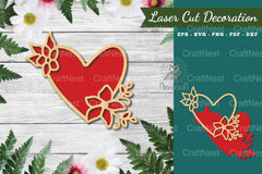 Heart Laser Cut Flowers Decoration Clipart Bundle - CraftNest - Digital Crafting and Art