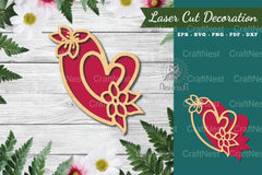 Flowers Heart Laser Cut Decoration Clipart Bundle - CraftNest - Digital Crafting and Art