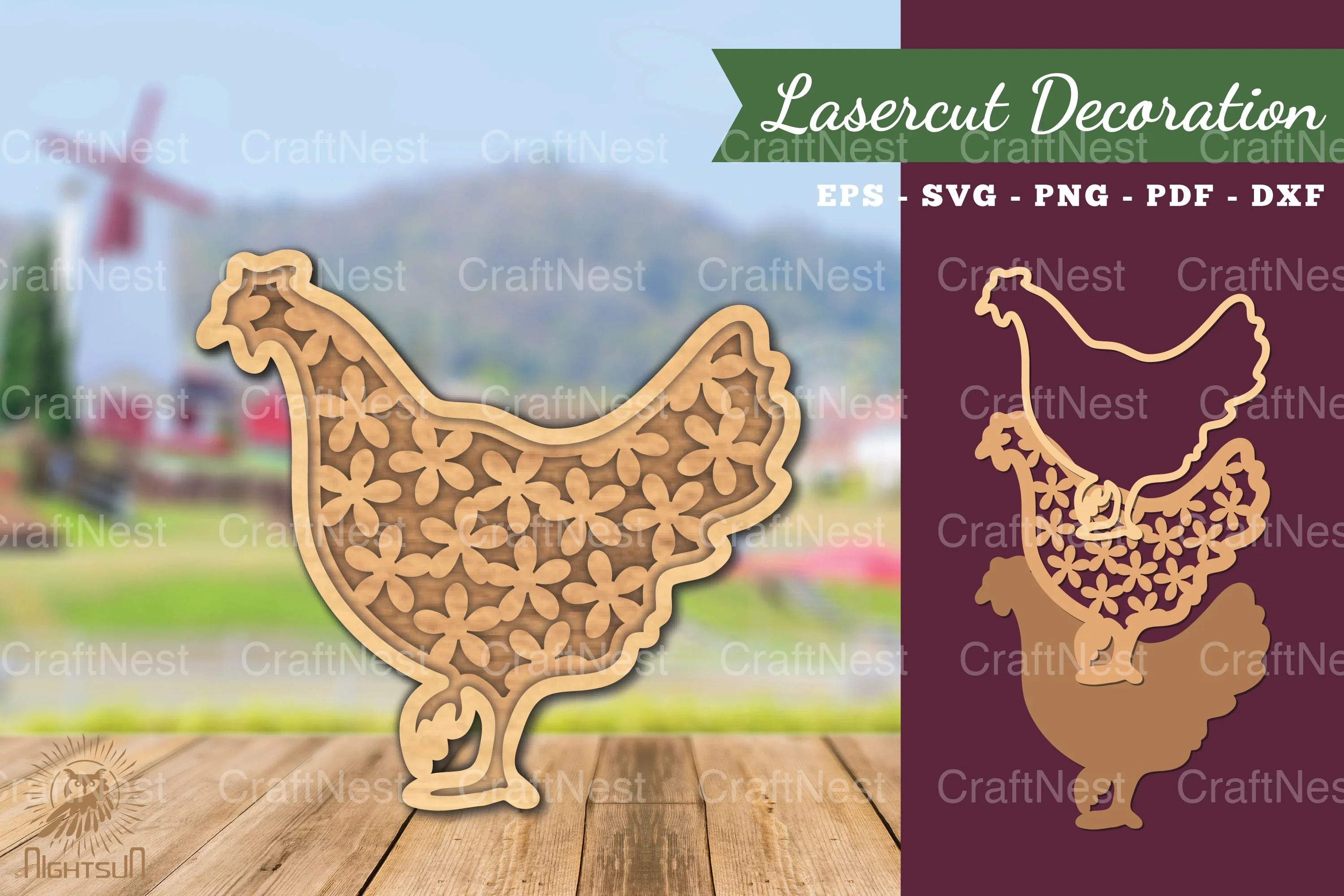 Hen Flowers Laser Cut Decoration Clipart Bundle - CraftNest - Digital Crafting and Art