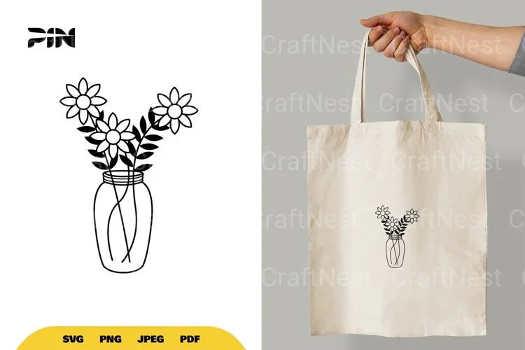 Flowers in Jar SVG Bundle - CraftNest - Digital Crafting and Art