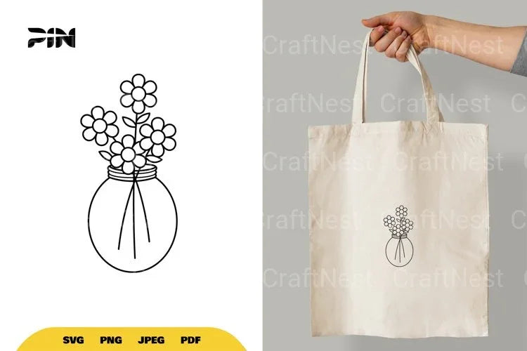 Flowers in Jar SVG Bundle - CraftNest - Digital Crafting and Art