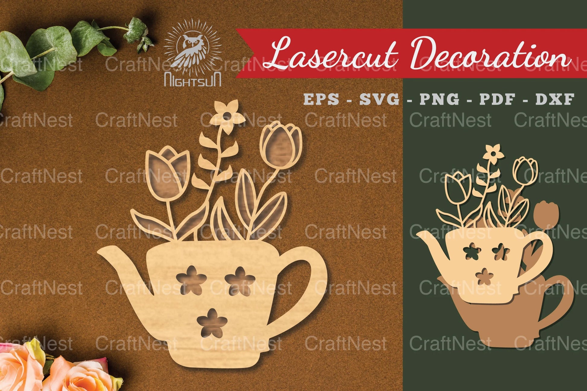 Floral Teapot Laser Cut Decoration Clipart Bundle - CraftNest - Digital Crafting and Art