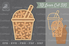 Floral Juice Drink Lasercut Decoration Clipart Bundle - CraftNest - Digital Crafting and Art