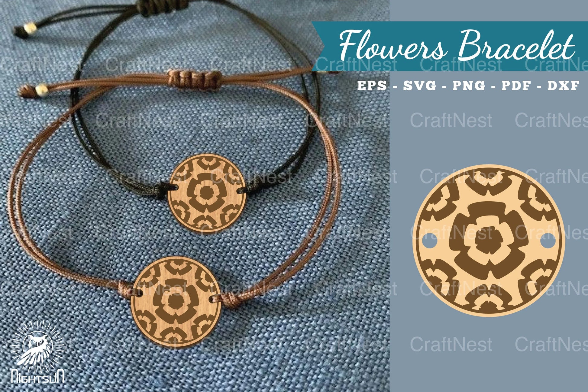 Laser Cut Flowers Bracelet SVG Bundle - CraftNest - Digital Crafting and Art
