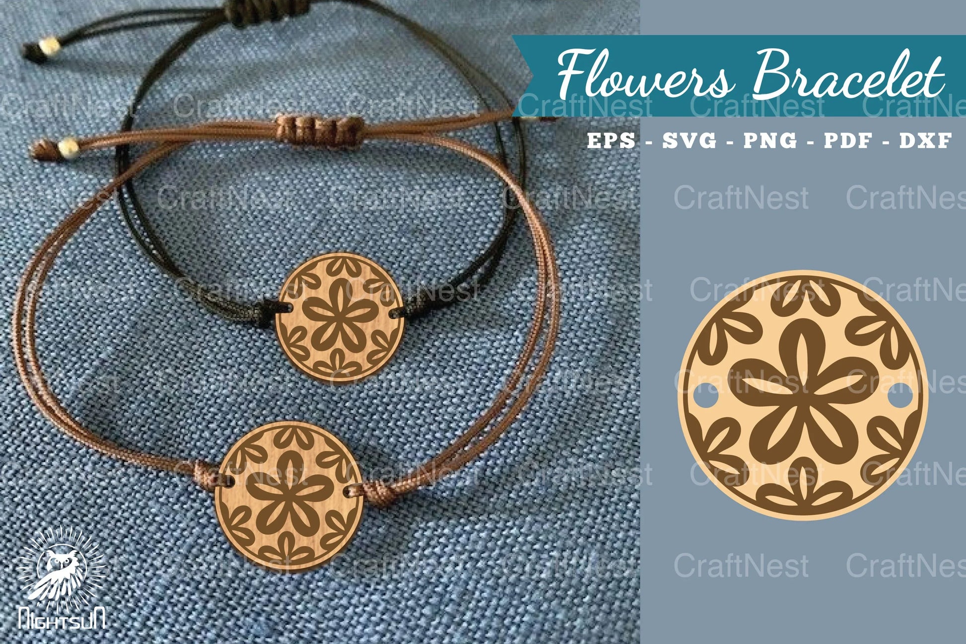 Floral Laser Cut Bracelet SVG Design Bundle - CraftNest - Digital Crafting and Art