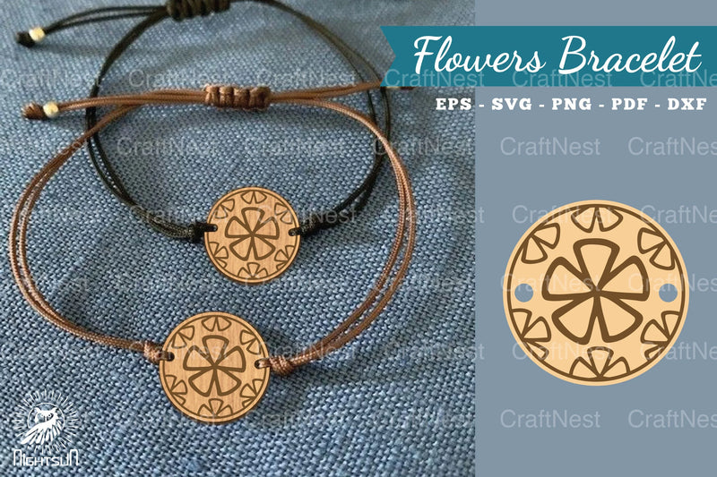 Laser Cut Flower Bracelet SVG Bundle - CraftNest - Digital Crafting and Art