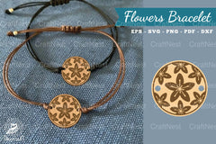 Flowers Laser Cut Bracelet SVG Bundle - CraftNest - Digital Crafting and Art
