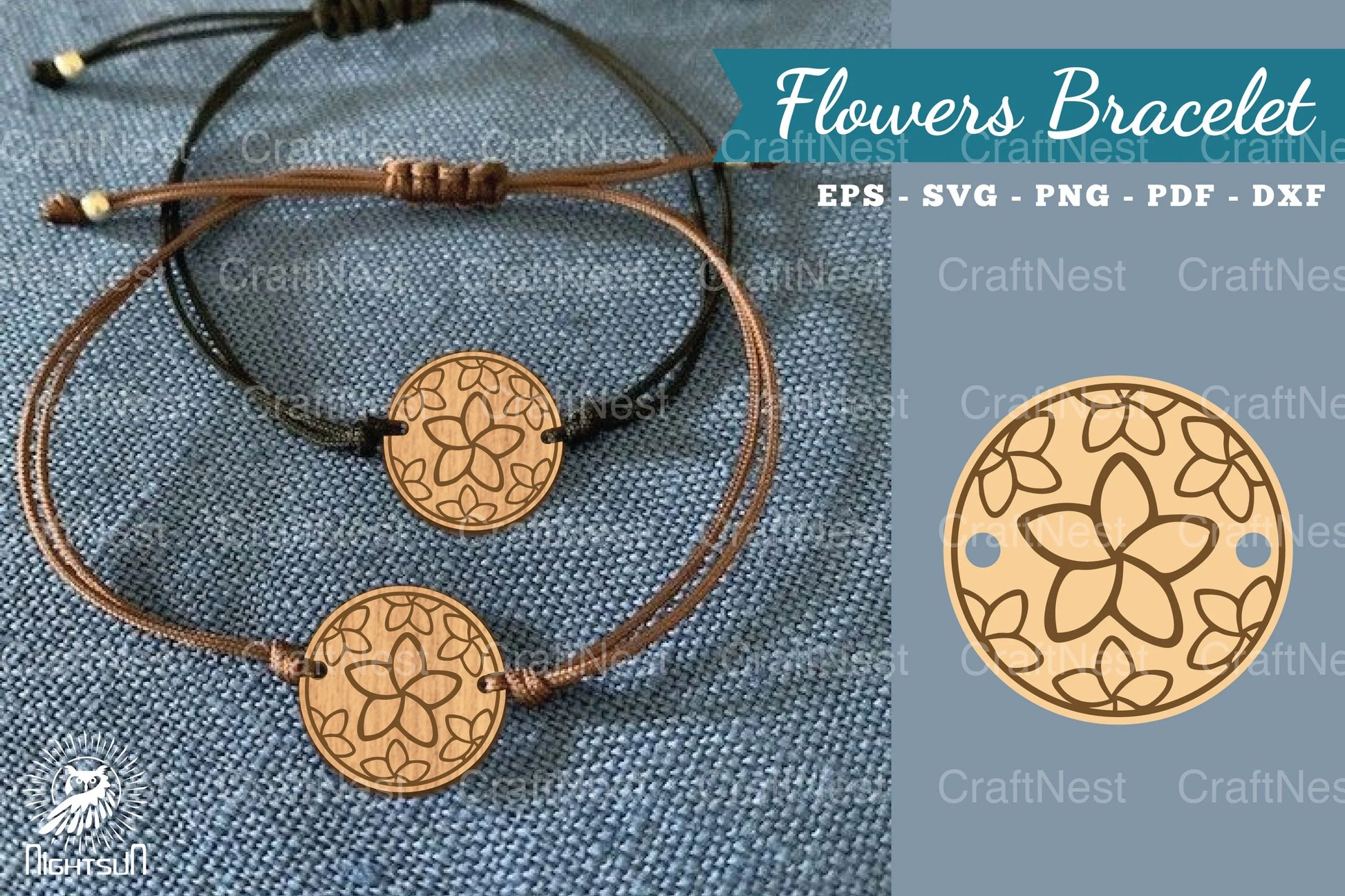 Flowers Laser Cut Bracelet SVG Bundle - CraftNest - Digital Crafting and Art