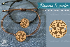 Flowers Laser Cut Bracelet SVG Bundle - CraftNest - Digital Crafting and Art