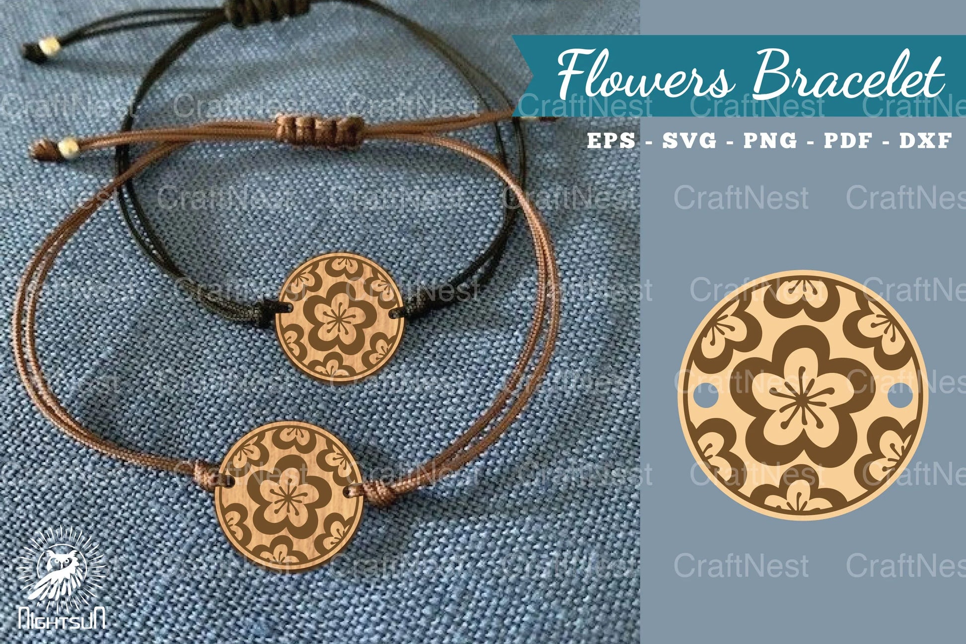 Floral Laser Cut Bracelet SVG Bundle - CraftNest - Digital Crafting and Art
