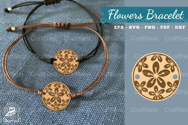 Flowers Laser Cut Bracelet SVG Bundle - CraftNest - Digital Crafting and Art