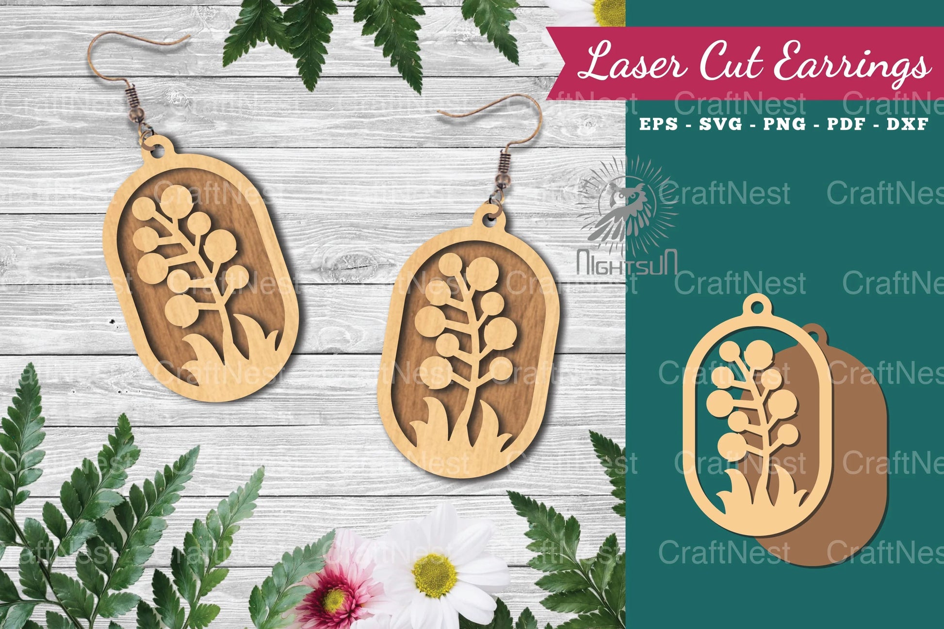 Floral Laser Cut Earrings Design Bundle - CraftNest - Digital Crafting and Art
