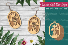 Laser Cut Flower Earrings Design Bundle - CraftNest - Digital Crafting and Art