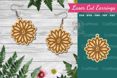 Flowers Laser Cut Earrings SVG Bundle - CraftNest - Digital Crafting and Art