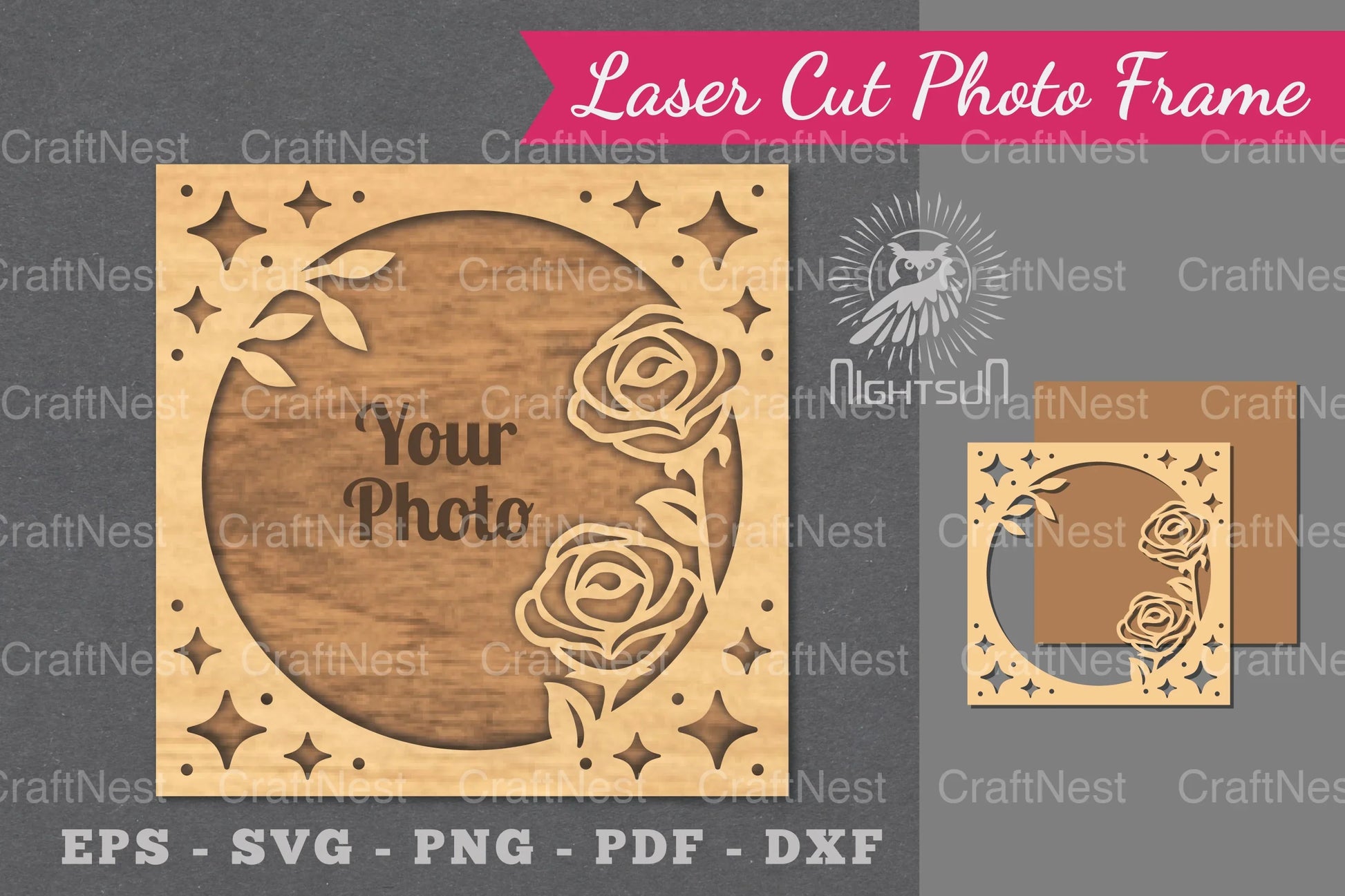 Laser Cut Flowers Photo Frame Clipart Bundle - CraftNest - Digital Crafting and Art