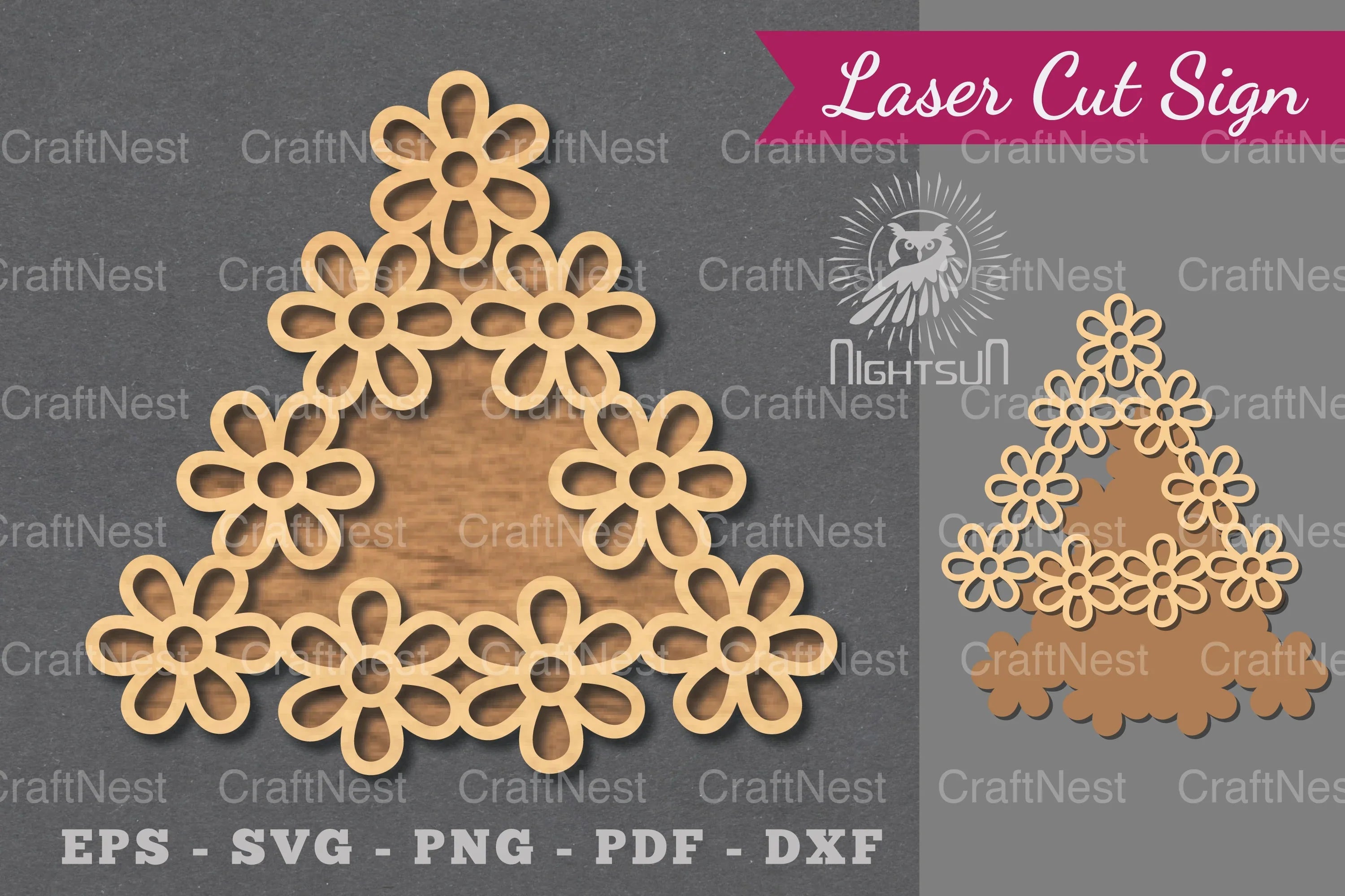 Flowers Laser Cut Sign Design Bundle - CraftNest - Digital Crafting and Art
