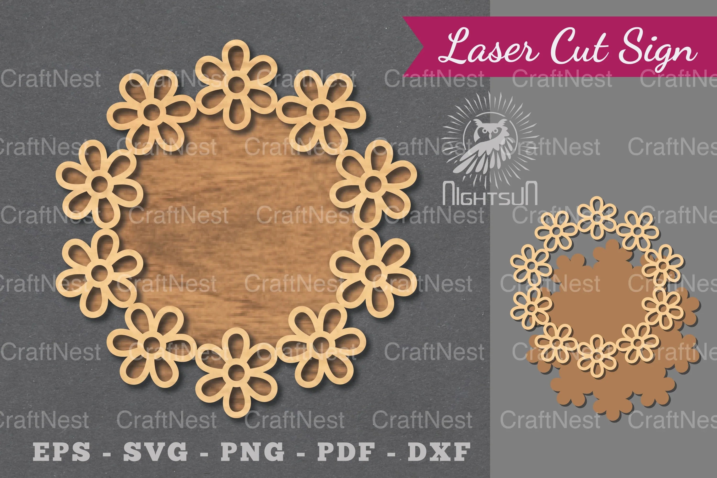 Flowers Laser Cut Sign Design Bundle - CraftNest - Digital Crafting and Art