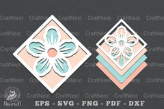 Flowers Layered Papercut SVG Bundle - CraftNest - Digital Crafting and Art